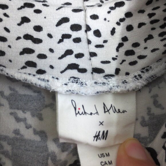 RICHARDS ALLEN x H&M WOMEN HOUNDSTOOTH SHIRT BLOUSE Sz-M - Picture 6 of 9